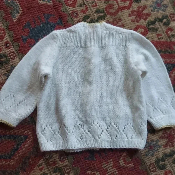 Hand Knit Crochet Button Front Sweater Cardigan - Picture 5 of 5